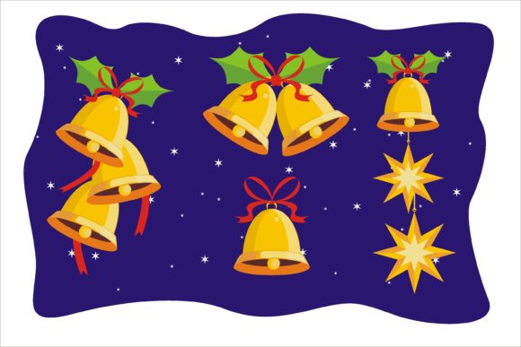Christmas Bell Clipart Illustration for Handmade Creations