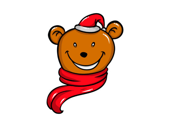 Christmas Brown Bear Smile Illustrations
