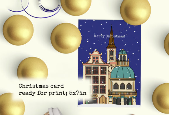Christmas Card PDF Ready for Print Illustrations