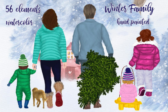 Christmas Clipart Winter Family