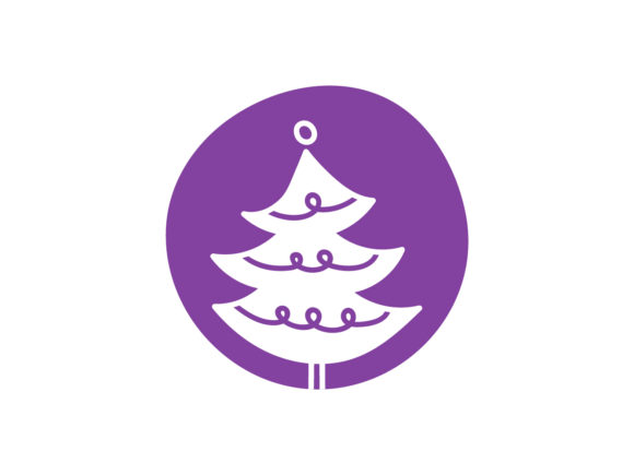 Christmas Illustration Purple Tree for Commercial Use