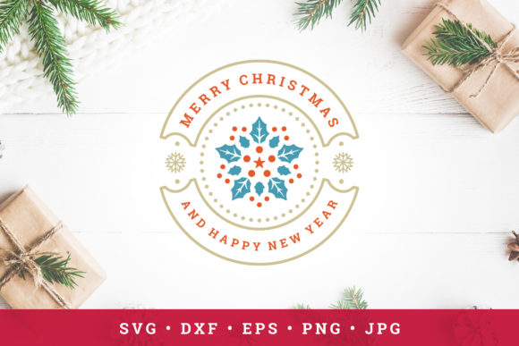 Christmas Saying Design with Mistletoe Illustrations