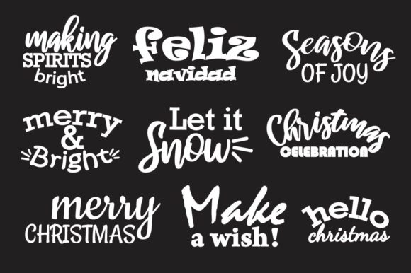 Christmas Season Quotes Bundle Illustrations for Blog Design