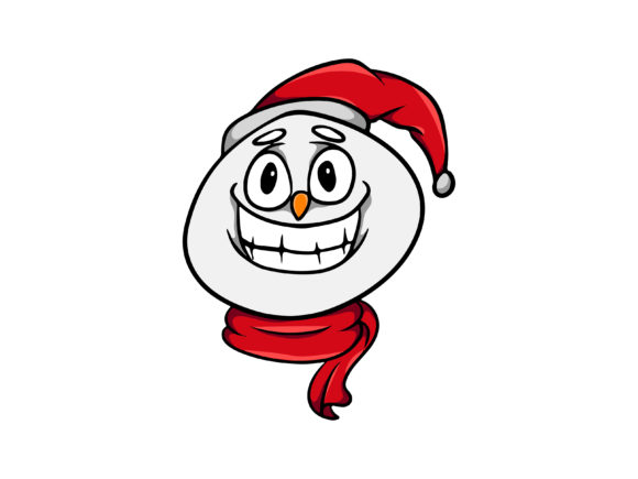 Christmas Snowman Head Smile Illustrations