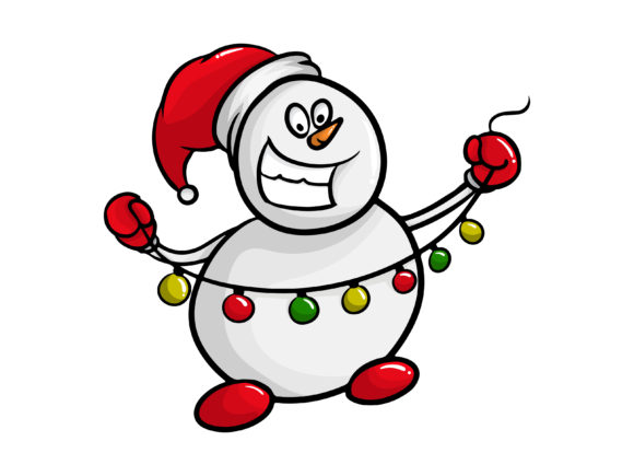 Christmas Snowman Lamp Illustrations