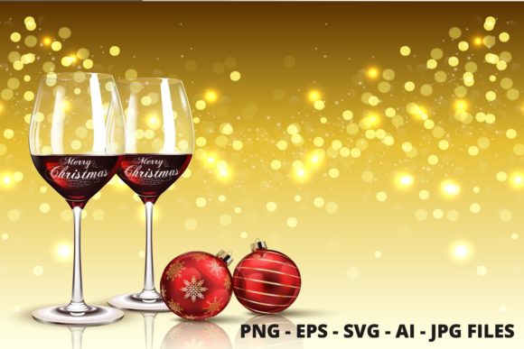Christmas Wineglass Vector Illustrations