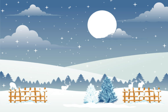 Christmas with Snow Season Illustration for Branding and Packaging