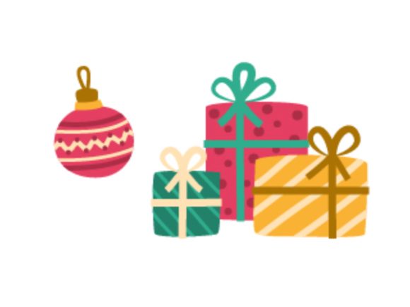 Colorful Gift Box Christmas Illustration for Digital Products