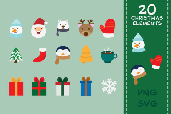 Cute Christmas Cliparts of Winter Season Illustrations