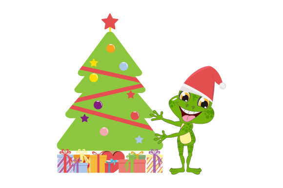 Cute Frog Cartoon on Christmas Illustration Review