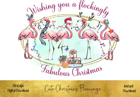 Have a Flockingly Fabulous Christmas Illustrations