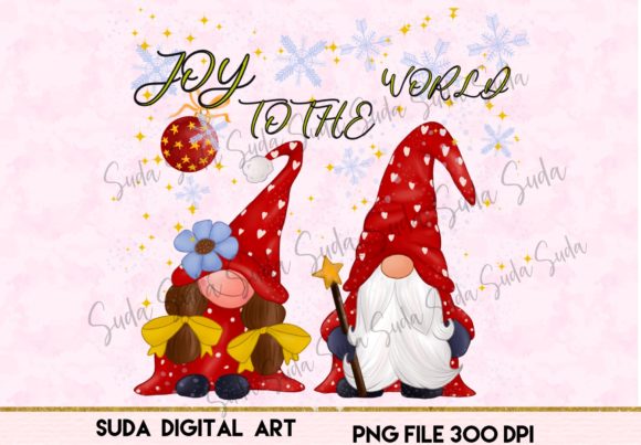 Joy to the World Christmas Sublimation Illustrations