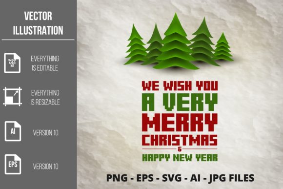 Merry Christmas New Year Vector Illustrations