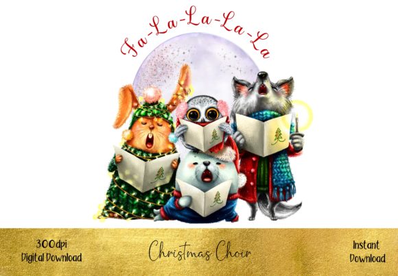 The Christmas Choir Illustration for Seasonal Design Projects