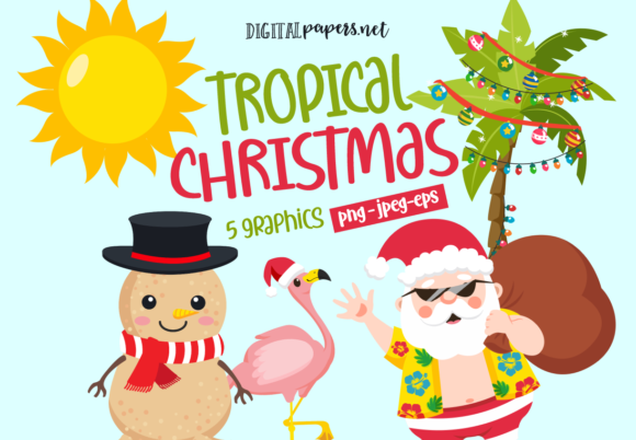 Tropical Christmas Illustrations for Festive Branding